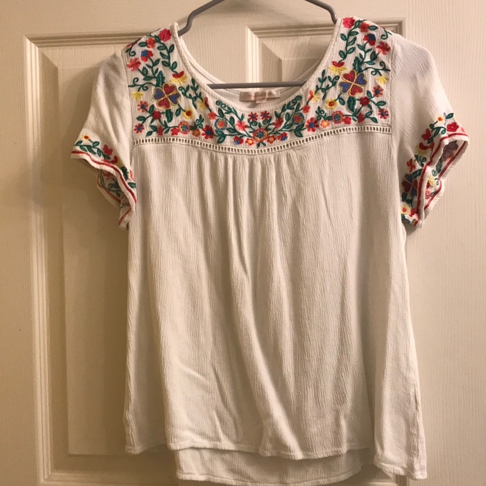 White embroidered blouse